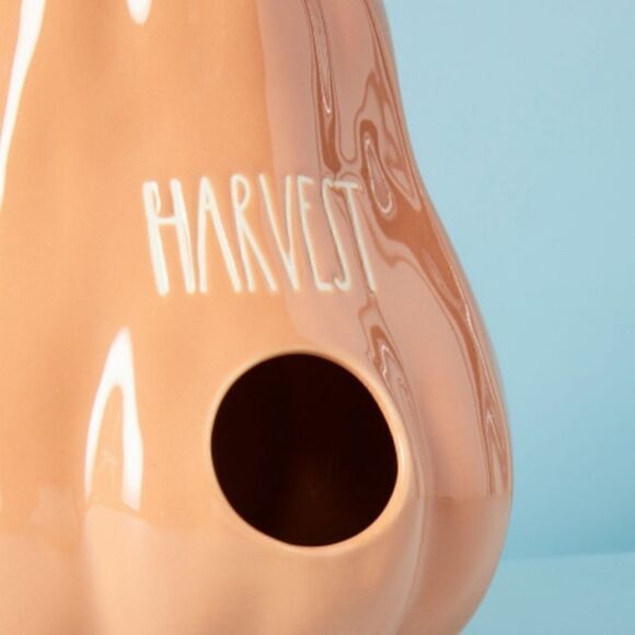 NIB RAE DUNN HARVEST GLOSSY ORANGE GOURD BIRDHOUSE 9"H  DECOR - Picture 2 of 2